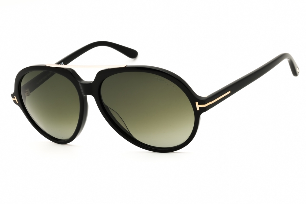 NWT Tom Ford FT1210-01B Black Aviator 59mm Sunglasses